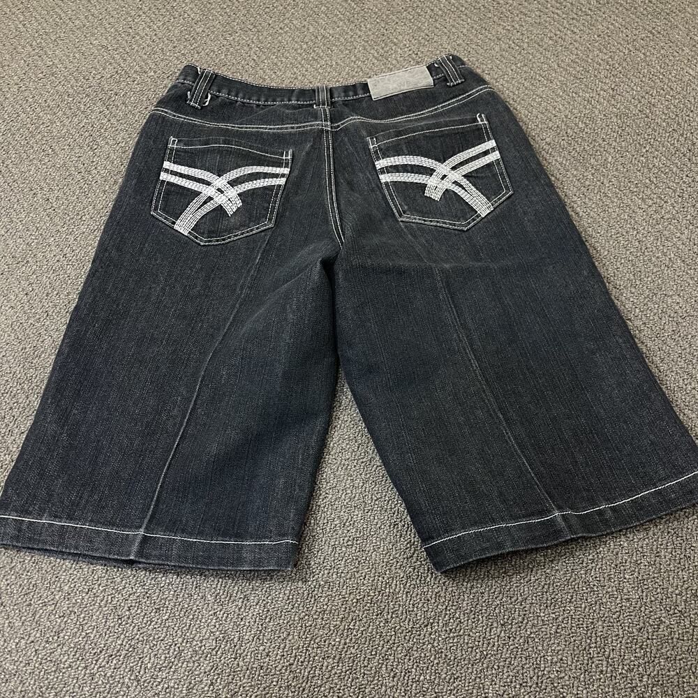 Raw Blue Shorts Mens Size 32 Denim Y2K Hiphop Baggy - Picture 7 of 13
